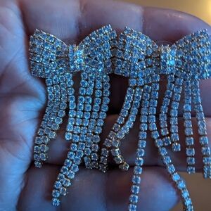 BaubleBar Gold Crystal Bow Brooch